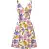 imageWEACZZY Womens 2025 Summer Dresses V Neck Spaghetti Strap Sundress Casual Beach Flowy Mini Dress with PocketsInk Purple Yellow