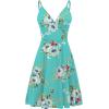 imageWEACZZY Womens 2025 Summer Dresses V Neck Spaghetti Strap Sundress Casual Beach Flowy Mini Dress with PocketsMint Green