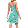 imageWEACZZY Womens 2025 Summer Dresses V Neck Spaghetti Strap Sundress Casual Beach Flowy Mini Dress with PocketsMint Green