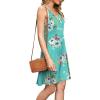 imageWEACZZY Womens 2025 Summer Dresses V Neck Spaghetti Strap Sundress Casual Beach Flowy Mini Dress with PocketsMint Green