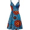 imageWEACZZY Womens 2025 Summer Dresses V Neck Spaghetti Strap Sundress Casual Beach Flowy Mini Dress with PocketsMix Blue