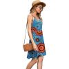 imageWEACZZY Womens 2025 Summer Dresses V Neck Spaghetti Strap Sundress Casual Beach Flowy Mini Dress with PocketsMix Blue