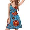 imageWEACZZY Womens 2025 Summer Dresses V Neck Spaghetti Strap Sundress Casual Beach Flowy Mini Dress with PocketsMix Blue