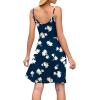 imageWEACZZY Womens 2025 Summer Dresses V Neck Spaghetti Strap Sundress Casual Beach Flowy Mini Dress with PocketsNavy Lily