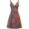 imageWEACZZY Womens 2025 Summer Dresses V Neck Spaghetti Strap Sundress Casual Beach Flowy Mini Dress with PocketsPeacock Blue