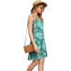 imageWEACZZY Womens 2025 Summer Dresses V Neck Spaghetti Strap Sundress Casual Beach Flowy Mini Dress with PocketsSilhouette Green Leaf