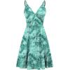 imageWEACZZY Womens 2025 Summer Dresses V Neck Spaghetti Strap Sundress Casual Beach Flowy Mini Dress with PocketsSilhouette Green Leaf