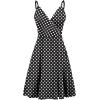 imageWEACZZY Womens 2025 Summer Dresses V Neck Spaghetti Strap Sundress Casual Beach Flowy Mini Dress with PocketsWhite Dot Black