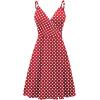 imageWEACZZY Womens 2025 Summer Dresses V Neck Spaghetti Strap Sundress Casual Beach Flowy Mini Dress with PocketsWhite Dot Red