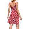 imageWEACZZY Womens 2025 Summer Dresses V Neck Spaghetti Strap Sundress Casual Beach Flowy Mini Dress with PocketsWhite Dot Red
