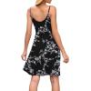 imageWEACZZY Womens 2025 Summer Dresses V Neck Spaghetti Strap Sundress Casual Beach Flowy Mini Dress with PocketsWhite Flower Black