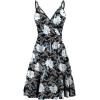 imageWEACZZY Womens 2025 Summer Dresses V Neck Spaghetti Strap Sundress Casual Beach Flowy Mini Dress with PocketsWhite Lily