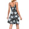 imageWEACZZY Womens 2025 Summer Dresses V Neck Spaghetti Strap Sundress Casual Beach Flowy Mini Dress with PocketsWhite Lily