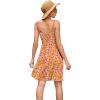 imageWEACZZY Womens 2025 Summer Dresses V Neck Spaghetti Strap Sundress Casual Beach Flowy Mini Dress with PocketsYellow Rose Red White