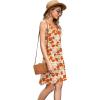 imageWEACZZY Womens 2025 Summer Dresses V Neck Spaghetti Strap Sundress Casual Beach Flowy Mini Dress with PocketsYellow Roses White