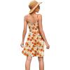 imageWEACZZY Womens 2025 Summer Dresses V Neck Spaghetti Strap Sundress Casual Beach Flowy Mini Dress with PocketsYellow Roses White