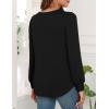 imageWEACZZY Womens Blouses Long Sleeve Tunic Tops Pleated Dressy Business Casual Crew Neck Shirts Fashion Outfits 2025Black