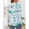 imageWEACZZY Womens Blouses Long Sleeve Tunic Tops Pleated Dressy Business Casual Crew Neck Shirts Fashion Outfits 2025Print Leaf White
