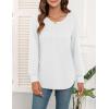 imageWEACZZY Womens Blouses Long Sleeve Tunic Tops Pleated Dressy Business Casual Crew Neck Shirts Fashion Outfits 2025White