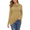 imageWEACZZY Womens Long Sleeve Shirts Button Cowl Neck Casual Loose Tunic Tops Blouse Dressy Fall Fashion 202505 Yellow