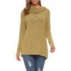 imageWEACZZY Womens Long Sleeve Shirts Button Cowl Neck Casual Loose Tunic Tops Blouse Dressy Fall Fashion 202505 Yellow