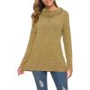 imageWEACZZY Womens Long Sleeve Shirts Button Cowl Neck Casual Loose Tunic Tops Blouse Dressy Fall Fashion 202505 Yellow