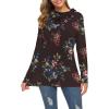 imageWEACZZY Womens Long Sleeve Shirts Button Cowl Neck Casual Loose Tunic Tops Blouse Dressy Fall Fashion 2025Floral Blue Flower