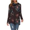 imageWEACZZY Womens Long Sleeve Shirts Button Cowl Neck Casual Loose Tunic Tops Blouse Dressy Fall Fashion 2025Floral Blue Flower
