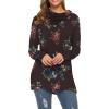 imageWEACZZY Womens Long Sleeve Shirts Button Cowl Neck Casual Loose Tunic Tops Blouse Dressy Fall Fashion 2025Floral Blue Flower