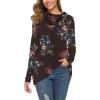 imageWEACZZY Womens Long Sleeve Shirts Button Cowl Neck Casual Loose Tunic Tops Blouse Dressy Fall Fashion 2025Floral Blue Flower