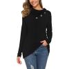 imageWEACZZY Womens Long Sleeve Shirts Button Cowl Neck Casual Loose Tunic Tops Blouse Dressy Fall Fashion 2025Pure Black