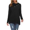 imageWEACZZY Womens Long Sleeve Shirts Button Cowl Neck Casual Loose Tunic Tops Blouse Dressy Fall Fashion 2025Pure Black