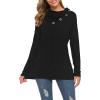 imageWEACZZY Womens Long Sleeve Shirts Button Cowl Neck Casual Loose Tunic Tops Blouse Dressy Fall Fashion 2025Pure Black