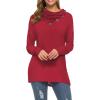 imageWEACZZY Womens Long Sleeve Shirts Button Cowl Neck Casual Loose Tunic Tops Blouse Dressy Fall Fashion 2025Red