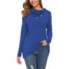 imageWEACZZY Womens Long Sleeve Shirts Button Cowl Neck Casual Loose Tunic Tops Blouse Dressy Fall Fashion 2025Royal Blue