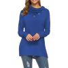 imageWEACZZY Womens Long Sleeve Shirts Button Cowl Neck Casual Loose Tunic Tops Blouse Dressy Fall Fashion 2025Royal Blue