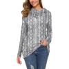 imageWEACZZY Womens Long Sleeve Shirts Button Cowl Neck Casual Loose Tunic Tops Blouse Dressy Fall Fashion 2025White Serpentine