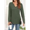 imageWEACZZY Womens Long Sleeve Tops Dressy Casual Sexy V Neck Work Shirts Loose Fit Blouses Tunic Fall Fashion Outfits 2025Army Green