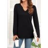imageWEACZZY Womens Long Sleeve Tops Dressy Casual Sexy V Neck Work Shirts Loose Fit Blouses Tunic Fall Fashion Outfits 2025Black