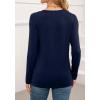 imageWEACZZY Womens Long Sleeve Tops Dressy Casual Sexy V Neck Work Shirts Loose Fit Blouses Tunic Fall Fashion Outfits 2025Navy Blue
