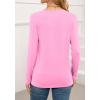imageWEACZZY Womens Long Sleeve Tops Dressy Casual Sexy V Neck Work Shirts Loose Fit Blouses Tunic Fall Fashion Outfits 2025Pink