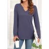 imageWEACZZY Womens Long Sleeve Tops Dressy Casual Sexy V Neck Work Shirts Loose Fit Blouses Tunic Fall Fashion Outfits 2025Purple Grey
