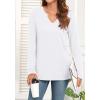 imageWEACZZY Womens Long Sleeve Tops Dressy Casual Sexy V Neck Work Shirts Loose Fit Blouses Tunic Fall Fashion Outfits 2025White