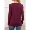 imageWEACZZY Womens Long Sleeve Tops Dressy Casual Sexy V Neck Work Shirts Loose Fit Blouses Tunic Fall Fashion Outfits 2025Wine Red