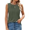 imageWEACZZY Womens Puff Short Sleeve Tops Dressy Casual Crew Neck Pleated T Shirts Cute Blouse Tunic Top Fashion Clothes 2025Z Army Green Tank