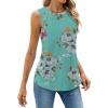 imageWEACZZY Womens Puff Short Sleeve Tops Dressy Casual Crew Neck Pleated T Shirts Cute Blouse Tunic Top Fashion Clothes 2025Z Floral Mint Green Tank