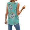 imageWEACZZY Womens Puff Short Sleeve Tops Dressy Casual Crew Neck Pleated T Shirts Cute Blouse Tunic Top Fashion Clothes 2025Z Floral Mint Green Tank