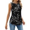 imageWEACZZY Womens Puff Short Sleeve Tops Dressy Casual Crew Neck Pleated T Shirts Cute Blouse Tunic Top Fashion Clothes 2025Z Floral White Black Tank