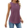 imageWEACZZY Womens Puff Short Sleeve Tops Dressy Casual Crew Neck Pleated T Shirts Cute Blouse Tunic Top Fashion Clothes 2025Z Mauve Tank