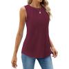 imageWEACZZY Womens Puff Short Sleeve Tops Dressy Casual Crew Neck Pleated T Shirts Cute Blouse Tunic Top Fashion Clothes 2025Z Wine Red Tank